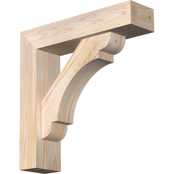 Ekena Millwork Olympic Block Smooth Bracket w/ Offset Brace, Douglas Fir, 5 1/2"W x 22"D x 22"H BKT0604X22X22OLY05SDF - main